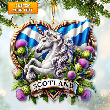 Joycorners Custom Name Scotland Ornament, Christmas Gift for Scotland Lover4 2D Flat LM2211