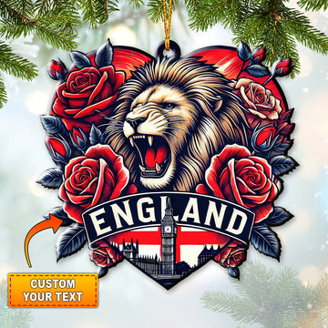 Joycorners Custom Name England Ornament, Christmas Gift for England Lover 2D Flat LM2211