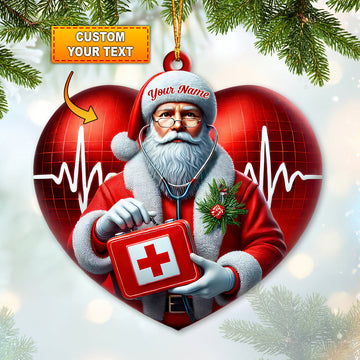 Joycorners Custom Name Santa Nurse Ornament, Home Decor Christmas Gift 2D Flat LM2211