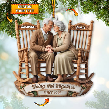 Joycorners Growing Old Together Couple, Home Decor, Christmas Ornament, Personalized Ornament 2D Flat LM2111