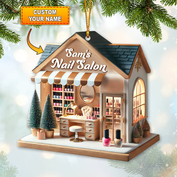 Joycorners Custom Name Nail Salon Ornament, Nail Salon Christmas Decoration5 2D Flat LM2211