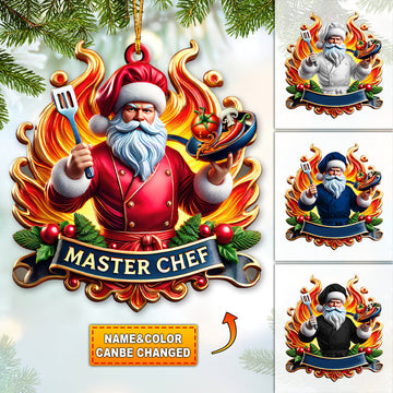 Joycorners Custom Name Chef Ornament, Christmas Gift for Cooking Lover 2D Flat LM2111