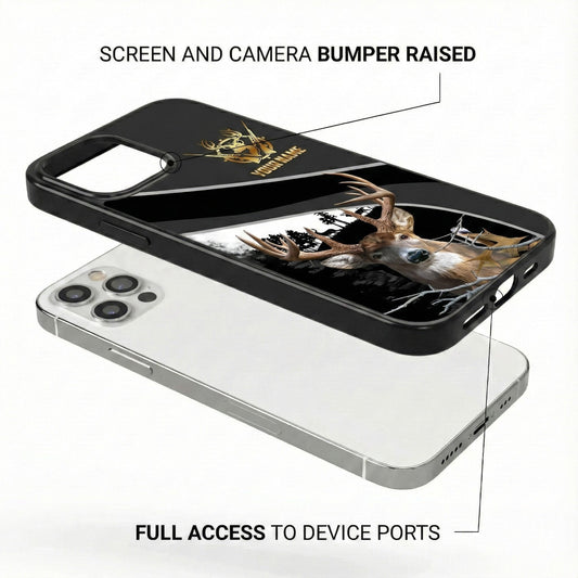 Joycorners Artist Hunting - I Hunt Deer Because I Can't Hunt People Black Personalized Name Phone Case
