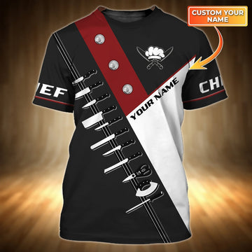 Joycorners Personalized Chef Cook 3D All Over Print T Shirt Chef Lover Shirt Master Chef Shirts