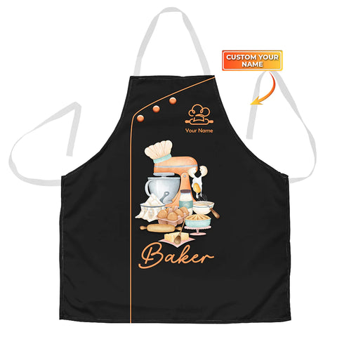 BAKER - Apron Personalized Name Bakery Gift For Baker & Cake Lover