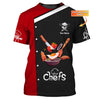 CHEF - Personalized Name 3D Black & Red All Over Printed Shirt