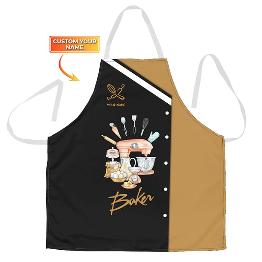 BAKER - Apron Personalized Name Bakery Gift For Baker & Cake Lover