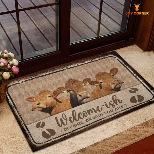 Joycorners Limousin Cattle Welcome-ish Doormat