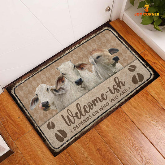 Joycorners Brahman Cattle Welcome-ish Doormat