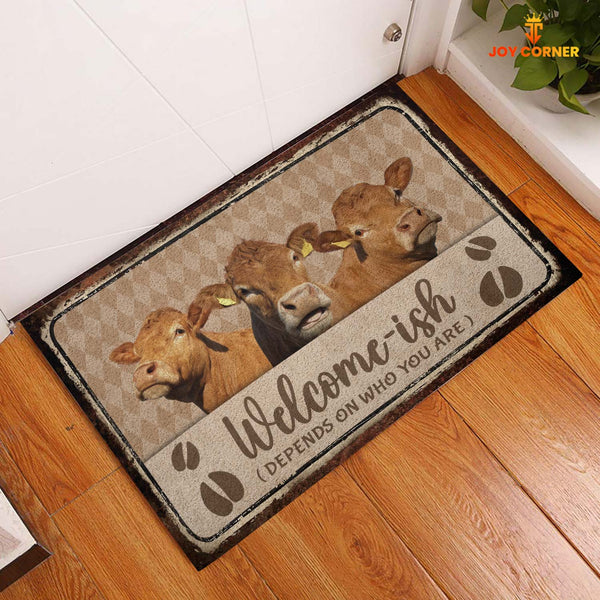 Joycorners Limousin Cattle Welcome-ish Doormat