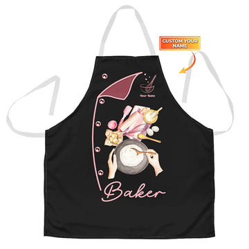 BAKER - Apron Personalized Name Bakery Gift For Baker & Cake Lover