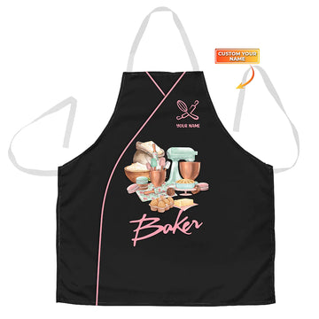 BAKER - Apron Personalized Name Bakery Gift For Baker & Cake Lover
