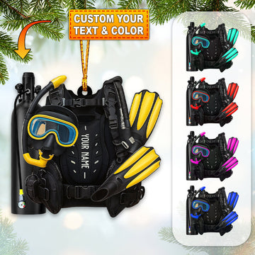 Joycorners Diving Lover, Home Decor, Christmas Ornament, Personalized Ornament3 2D Flat LM2111