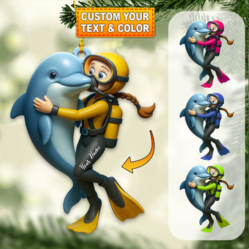 Joycorners Diving, Sea Lover Home Decor, Christmas Ornament, Personalized Ornament4 2D Flat LM2111