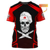 CHEF SKULL - Personalized Name 3D Black & Red All Over Printed Shirt