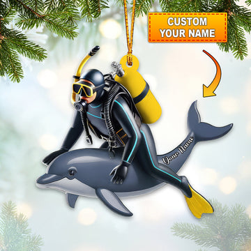 Joycorners Diving Lover, Home Decor, Christmas Ornament, Personalized Ornament1 2D Flat LM2111