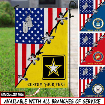 Joycorners Personalized Military Patriotic Garden Flag #MT52