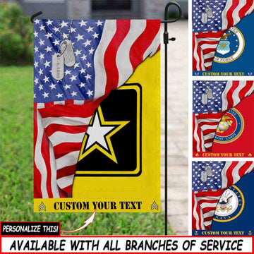 Joycorners Custom Patriotic Military Garden Flag #MT55