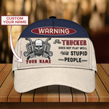 Joycorners Trucker Warning Customized Name 3D Cap