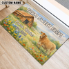 Joycorners Sweet Farm Custom Name Cow Welcome Doormat (8 Cattle Breeds)