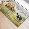 Joycorners Sweet Farm Custom Name Cow Welcome Doormat (8 Cattle Breeds)