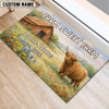 Joycorners Sweet Farm Custom Name Cow Welcome Doormat (8 Cattle Breeds)