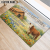 Joycorners Sweet Farm Custom Name Cow Welcome Doormat (8 Cattle Breeds)