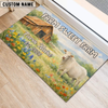 Joycorners Sweet Farm Custom Name Cow Welcome Doormat (8 Cattle Breeds)