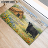 Joycorners Sweet Farm Custom Name Cow Welcome Doormat (8 Cattle Breeds)
