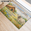 Joycorners Sweet Farm Custom Name Cow Welcome Doormat (8 Cattle Breeds)