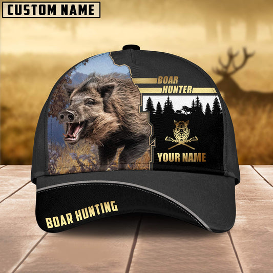 Joycorners Boar Hunting Forest Pattern Multicolor Personalized Name 3D Cap (2 colors)
