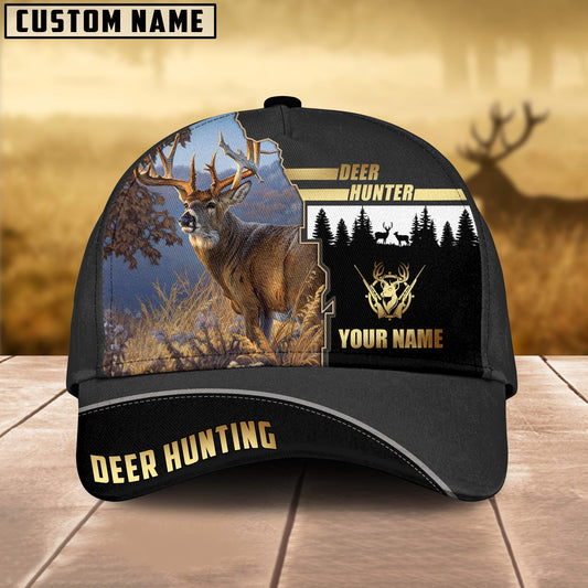Joycorners Deer Hunting Forest Pattern Multicolor Personalized Name 3D Cap (2 colors)