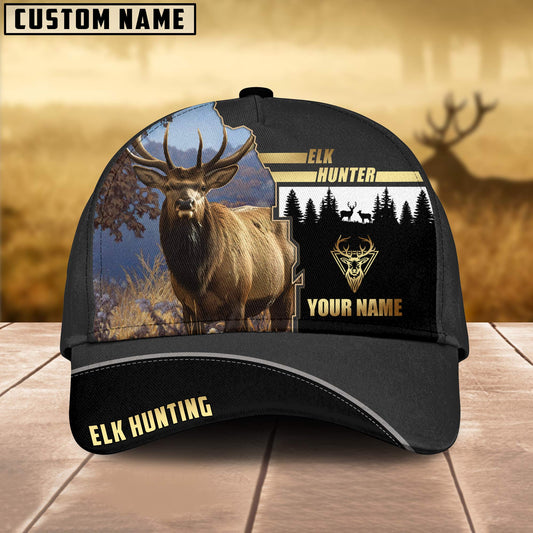 Joycorners Elk Hunting Forest Pattern Multicolor Personalized Name 3D Cap (2 colors)