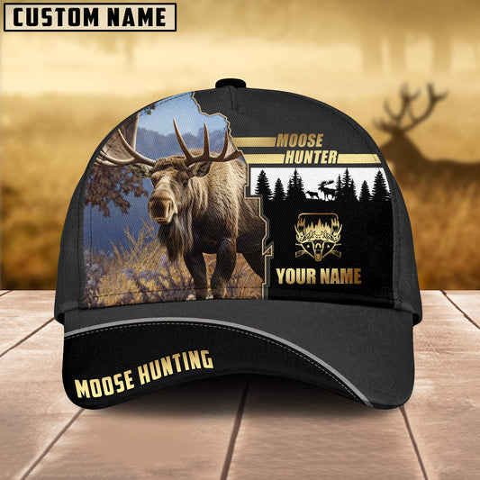 Joycorners Moose Hunting Forest Pattern Multicolor Personalized Name 3D Cap (2 colors)