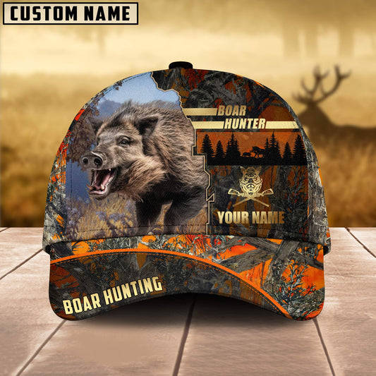 Joycorners Boar Hunting Forest Pattern Multicolor Personalized Name 3D Cap (2 colors)