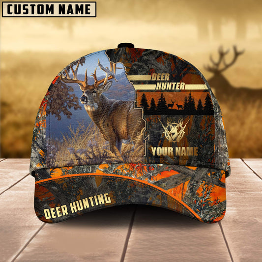 Joycorners Deer Hunting Forest Pattern Multicolor Personalized Name 3D Cap (2 colors)