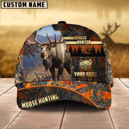 Joycorners Moose Hunting Forest Pattern Multicolor Personalized Name 3D Cap (2 colors)