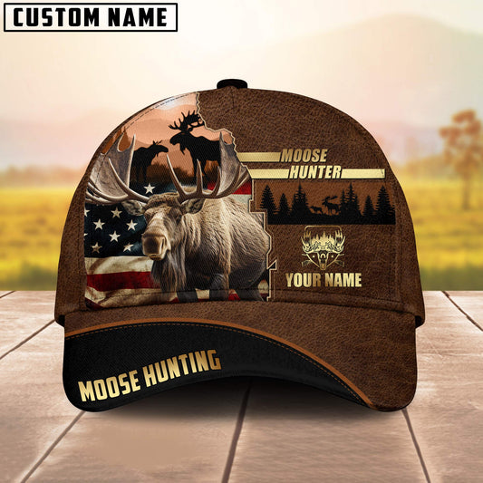 Joycorners Moose Hunting American Flag Pattern Personalized Cap 3D Printed Multicolor (6 colors)