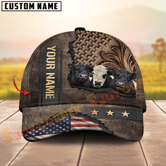 Joycorners Patriotic Cattle Farmer Cap Gift Custom Name 3D Cap (10 Breeds)