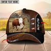 Joycorners Cow Rancher  Cattle Farmer Tooled Pattern Cap Gift Custom Name 3D Cap (10 Breeds)