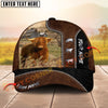 Joycorners Cow Rancher  Cattle Farmer Tooled Pattern Cap Gift Custom Name 3D Cap (10 Breeds)