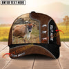 Joycorners Cow Rancher  Cattle Farmer Tooled Pattern Cap Gift Custom Name 3D Cap (10 Breeds)