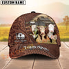 Joycorners Rustic Cow Western Tooled Pattern Cattle Rancher Gift Custom Name 3D Cap (10 Breeds)