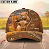 Joycorners Cow Family Rustic Leather Farm View Custom Name 3D Cap (10 cattle Breeds)
