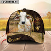 Joycorners Cattle Cow Dark Leather Gold Accent Western Personalized Name 3D Cap (10 Breeds)