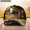 Joycorners Cattle Cow Dark Leather Gold Accent Western Personalized Name 3D Cap (10 Breeds)