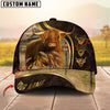 Joycorners Cattle Cow Dark Leather Gold Accent Western Personalized Name 3D Cap (10 Breeds)