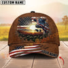 Joycorners Cow USA Flag Sunset Leather Pattern Custom Name 3D Cap (10 cattle Breeds)