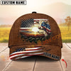 Joycorners Cow USA Flag Sunset Leather Pattern Custom Name 3D Cap (10 cattle Breeds)