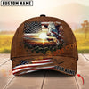 Joycorners Cow USA Flag Sunset Leather Pattern Custom Name 3D Cap (10 cattle Breeds)